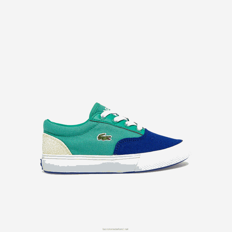 Lacoste jump serve veter canvas sneakers 0828H2976 blauw groen bg3 zuigelingen
