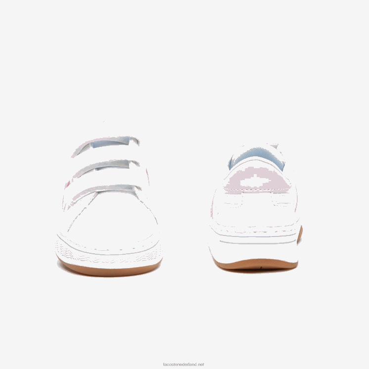 Lacoste l001 synthetische sneakers 0828H2977 wit & roze b53 zuigelingen