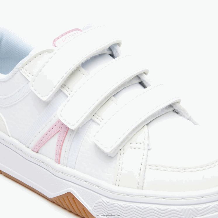 Lacoste l001 synthetische sneakers 0828H2977 wit & roze b53 zuigelingen