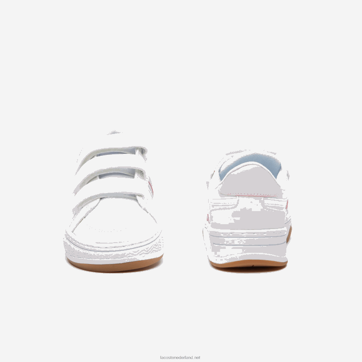 Lacoste l001 synthetische sneakers 0828H3258 wit & roze b53 kinderen