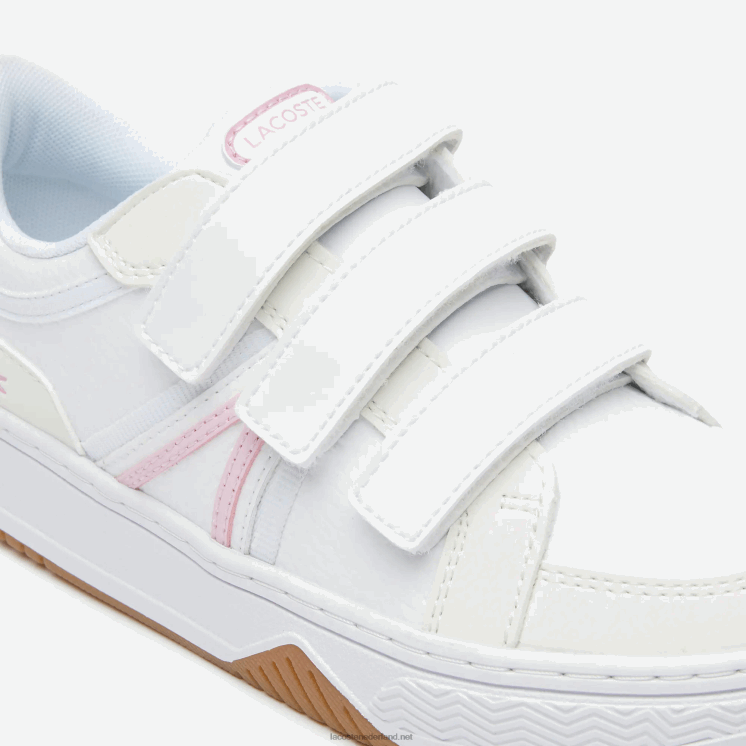 Lacoste l001 synthetische sneakers 0828H3258 wit & roze b53 kinderen