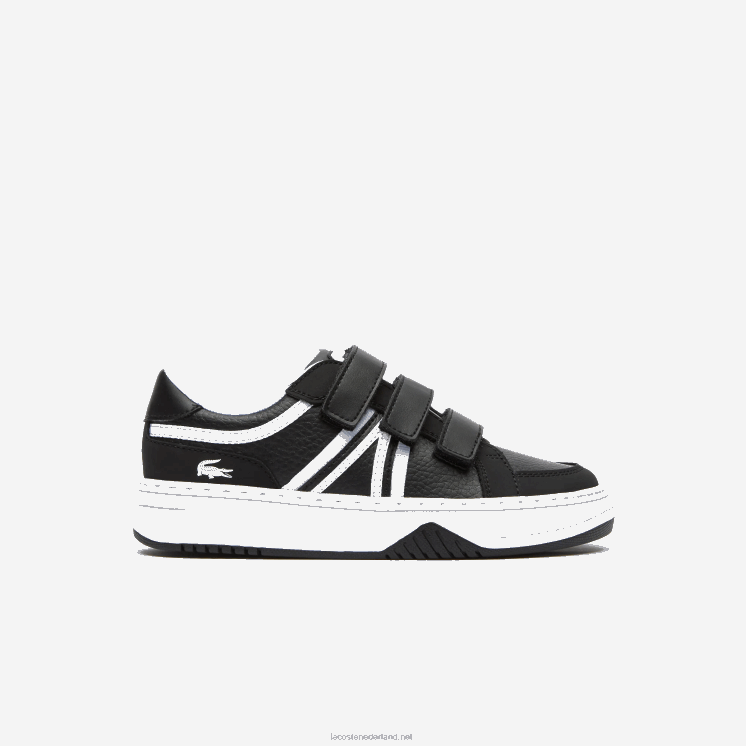 Lacoste l001 synthetische sneakers 0828H3259 zwart-wit 312 kinderen