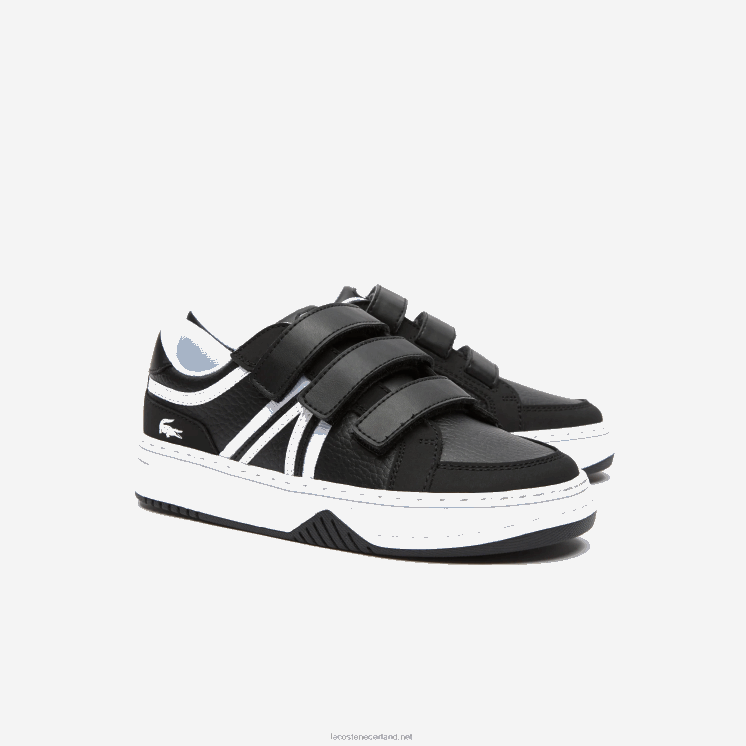 Lacoste l001 synthetische sneakers 0828H3259 zwart-wit 312 kinderen