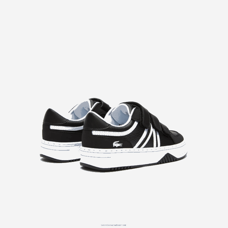 Lacoste l001 synthetische sneakers 0828H3259 zwart-wit 312 kinderen