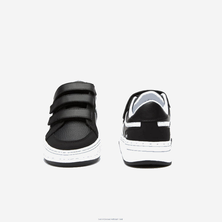 Lacoste l001 synthetische sneakers 0828H3259 zwart-wit 312 kinderen