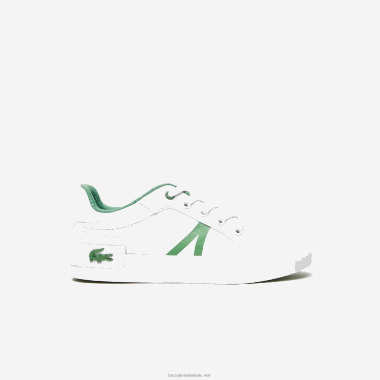 Lacoste l004 textiel sneakers 0828H3060 wit/groen 082 kinderen