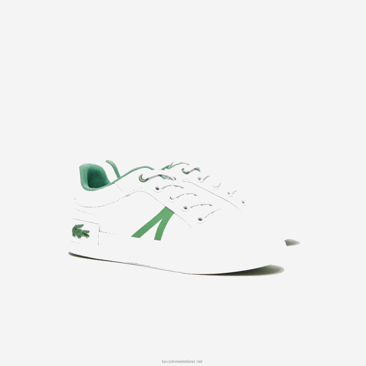 Lacoste l004 textiel sneakers 0828H3060 wit/groen 082 kinderen