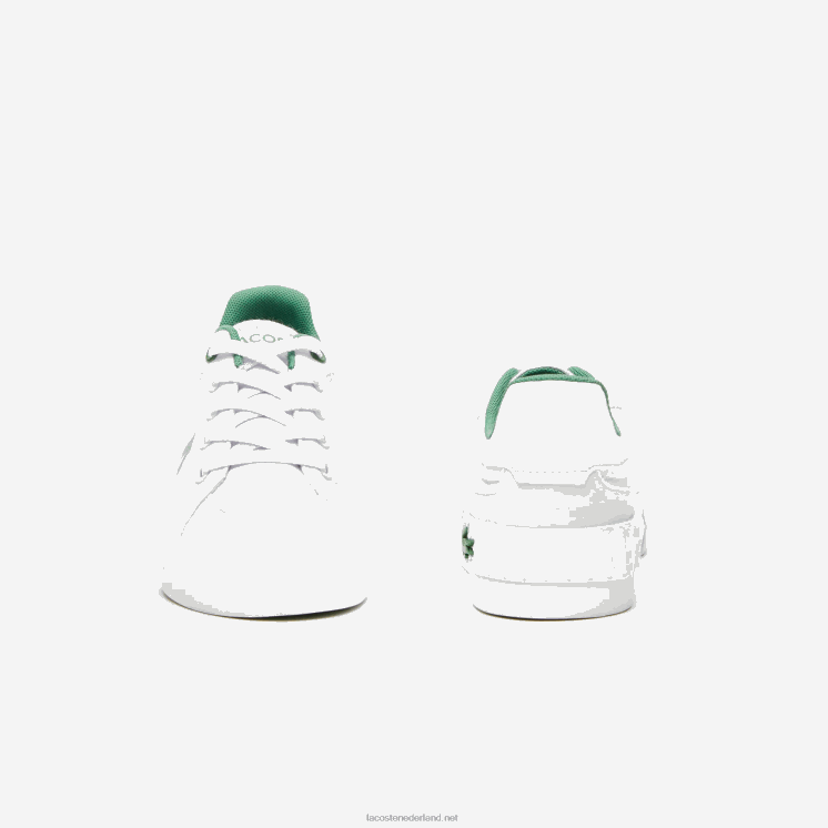 Lacoste l004 textiel sneakers 0828H3060 wit/groen 082 kinderen