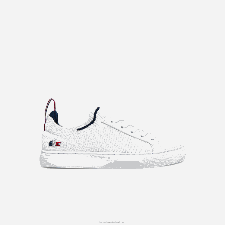 Lacoste la piquee textiel driekleurige sneakers 0828H3304 wit/marine & rood 407 kinderen