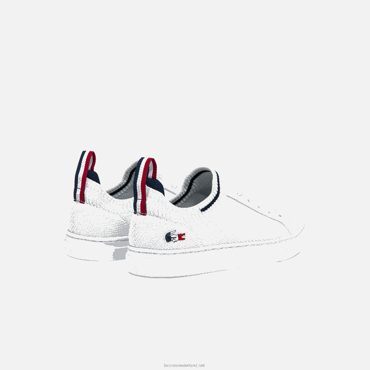 Lacoste la piquee textiel driekleurige sneakers 0828H3304 wit/marine & rood 407 kinderen