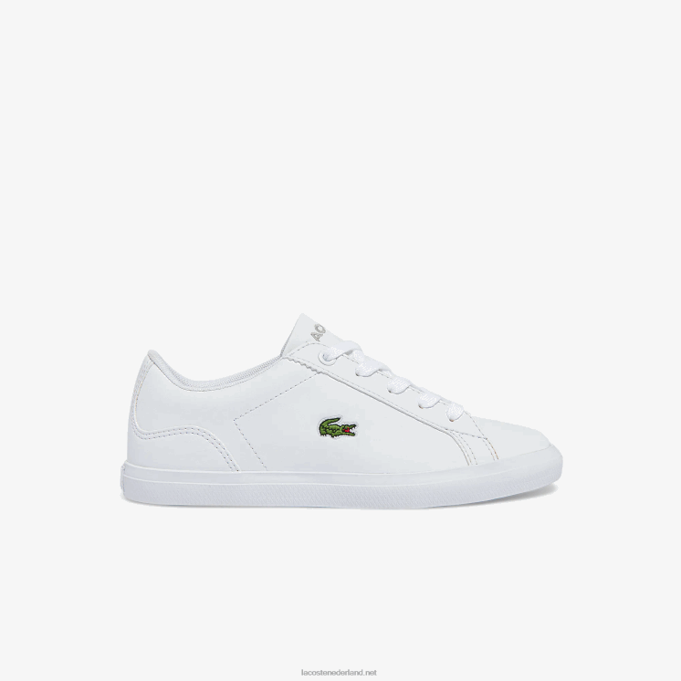 Lacoste leren synthetische sneakers 0828H3116 wit 21g kinderen