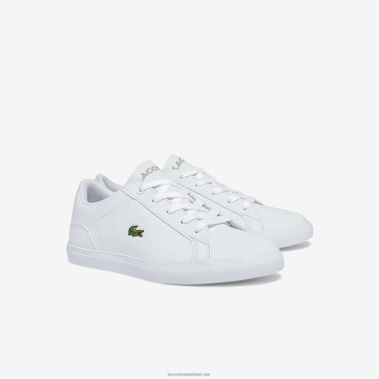 Lacoste leren synthetische sneakers 0828H3116 wit 21g kinderen