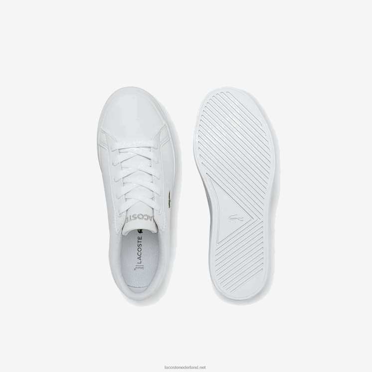 Lacoste leren synthetische sneakers 0828H3116 wit 21g kinderen