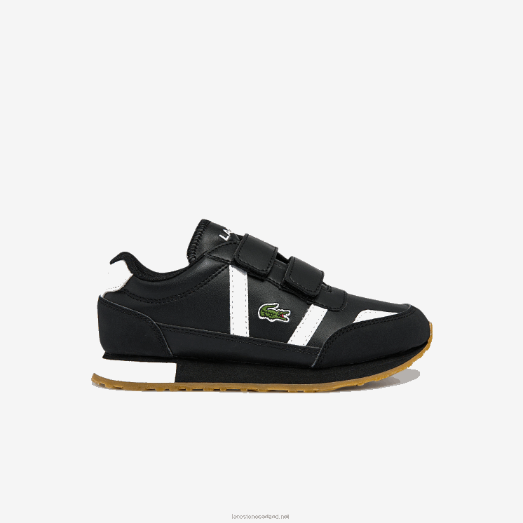 Lacoste partner synthetische sneakers 0828H3239 zwart-wit 312 kinderen