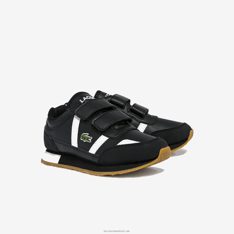 Lacoste partner synthetische sneakers 0828H3239 zwart-wit 312 kinderen