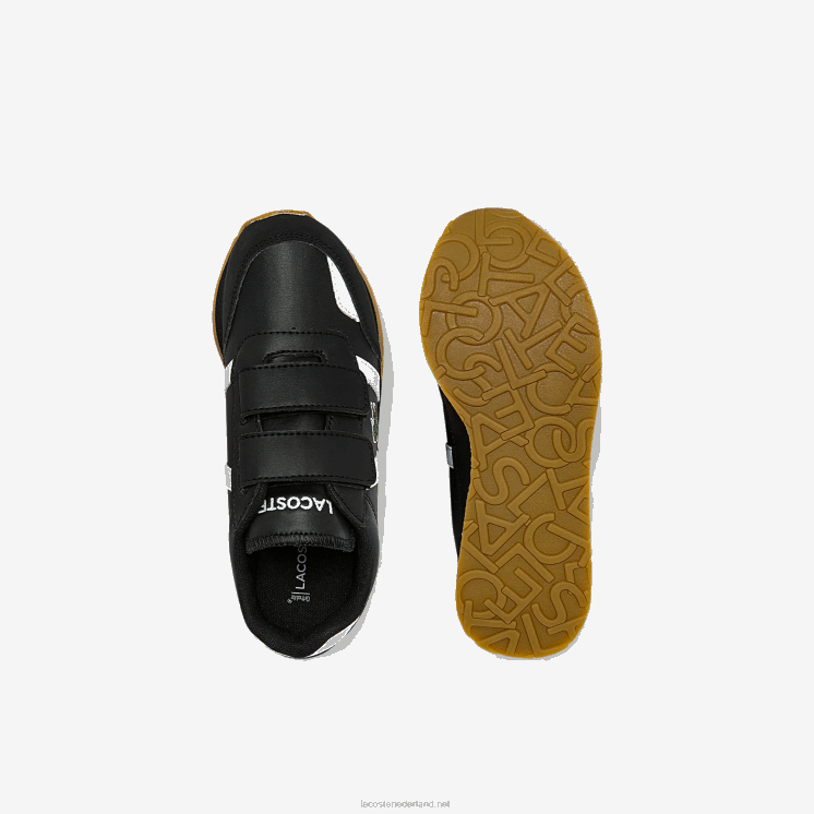 Lacoste partner synthetische sneakers 0828H3239 zwart-wit 312 kinderen