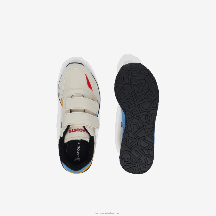 Lacoste partner synthetische winterschoenen voor buiten 0828H3306 gebroken wit & geel ht3 kinderen