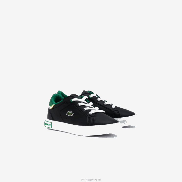 Lacoste powercour synthetische sneakers 0828H2978 zwart & groen 1b4 zuigelingen