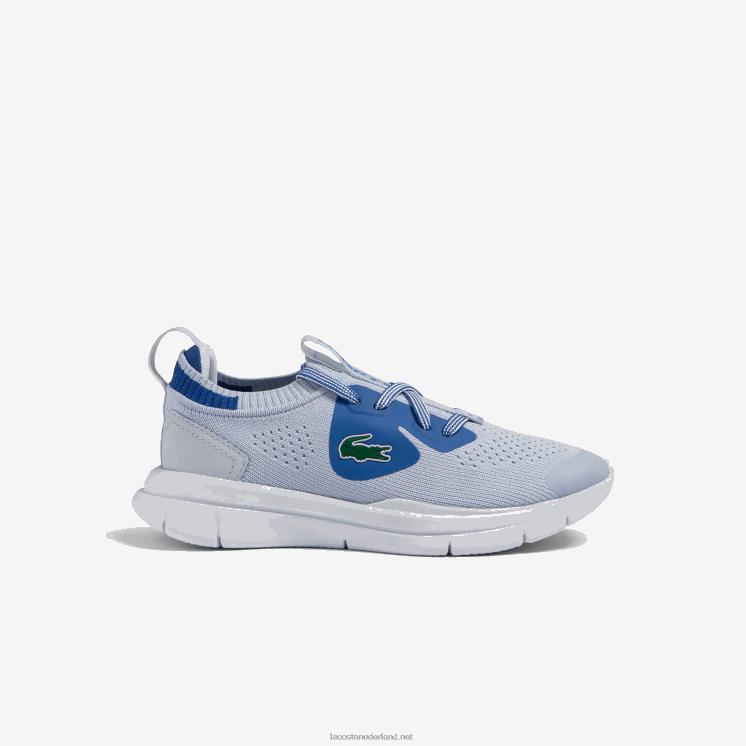 Lacoste run spin gebreide stoffen sneakers 0828H3069 lichtblauw 52c kinderen