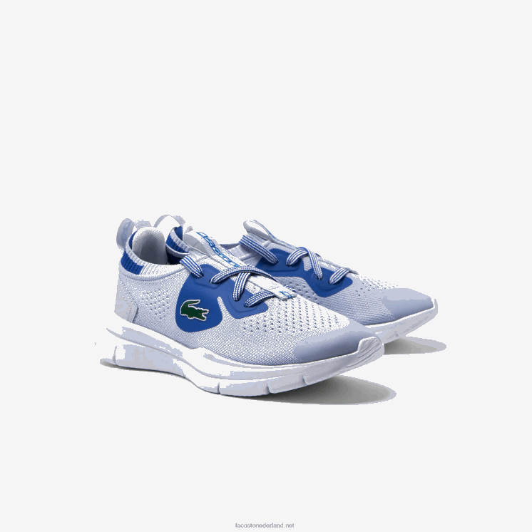 Lacoste run spin gebreide stoffen sneakers 0828H3069 lichtblauw 52c kinderen