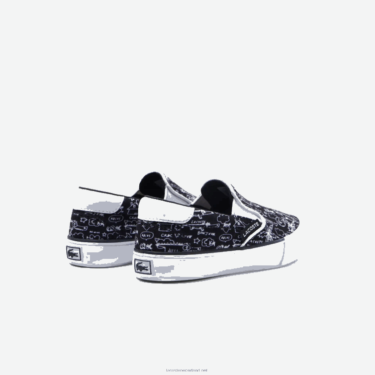 Lacoste spring serve textiel instapper 0828H2968 zwart-wit 312 zuigelingen