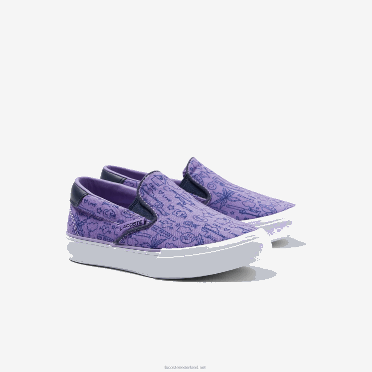 Lacoste spring serve textiel instapper 0828H2969 paars wit 84x zuigelingen