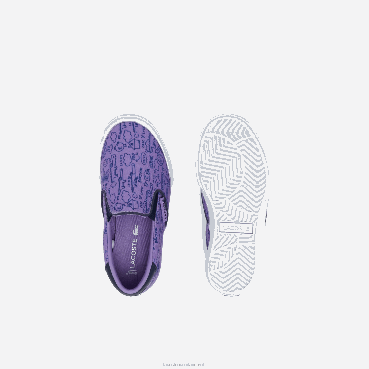 Lacoste spring serve textiel instapper 0828H2969 paars wit 84x zuigelingen