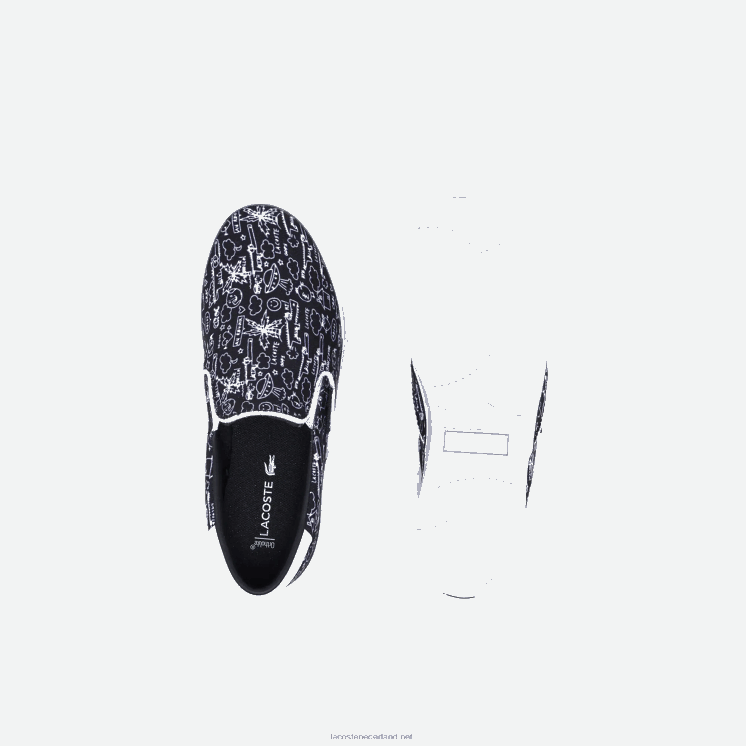Lacoste spring serve textiel instapper 0828H3234 zwart-wit 312 kinderen