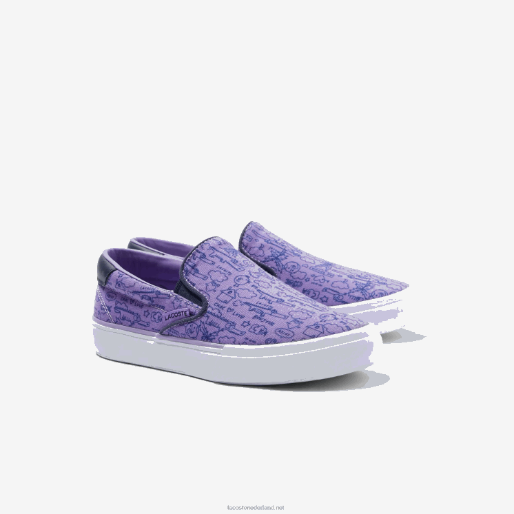 Lacoste spring serve textiel instapper 0828H3235 paars wit 84x kinderen