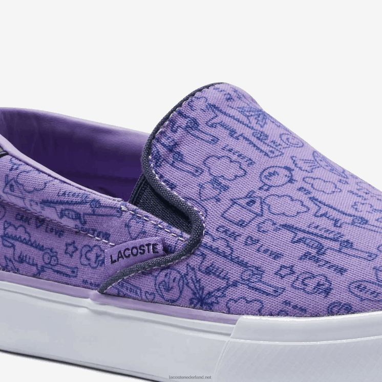 Lacoste spring serve textiel instapper 0828H3235 paars wit 84x kinderen