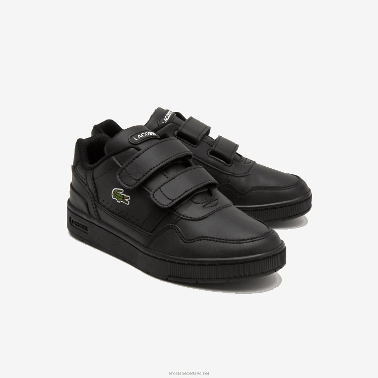 Lacoste t-clip synthetische kleur-pop sneakers 0828H3113 zwart 02u kinderen
