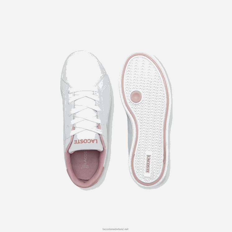 Lacoste afgestudeerde synthetische sneakers 0828H3231 wit & lichtroze 1y9 kinderen