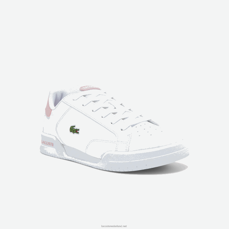 Lacoste twin serve synthetische sneakers 0828H3321 wit & lichtroze 1y9 junioren