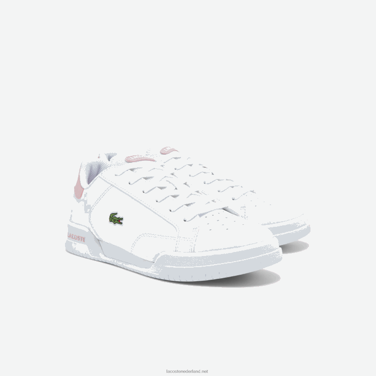 Lacoste twin serve synthetische sneakers 0828H3321 wit & lichtroze 1y9 junioren
