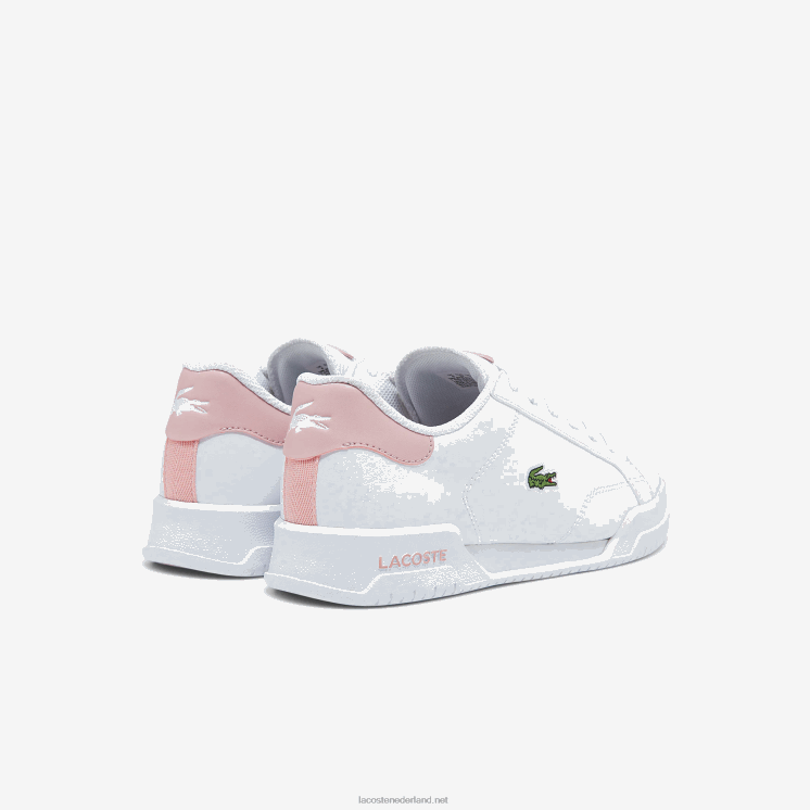 Lacoste twin serve synthetische sneakers 0828H3321 wit & lichtroze 1y9 junioren