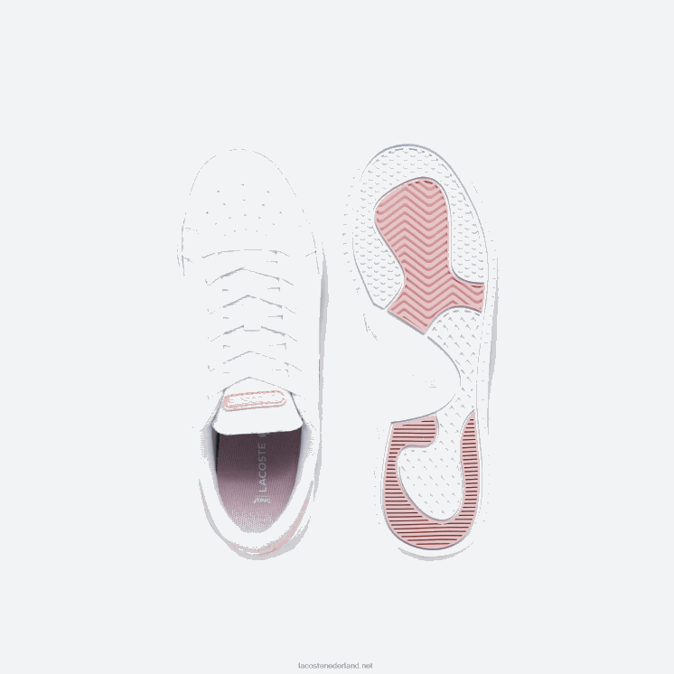 Lacoste twin serve synthetische sneakers 0828H3321 wit & lichtroze 1y9 junioren