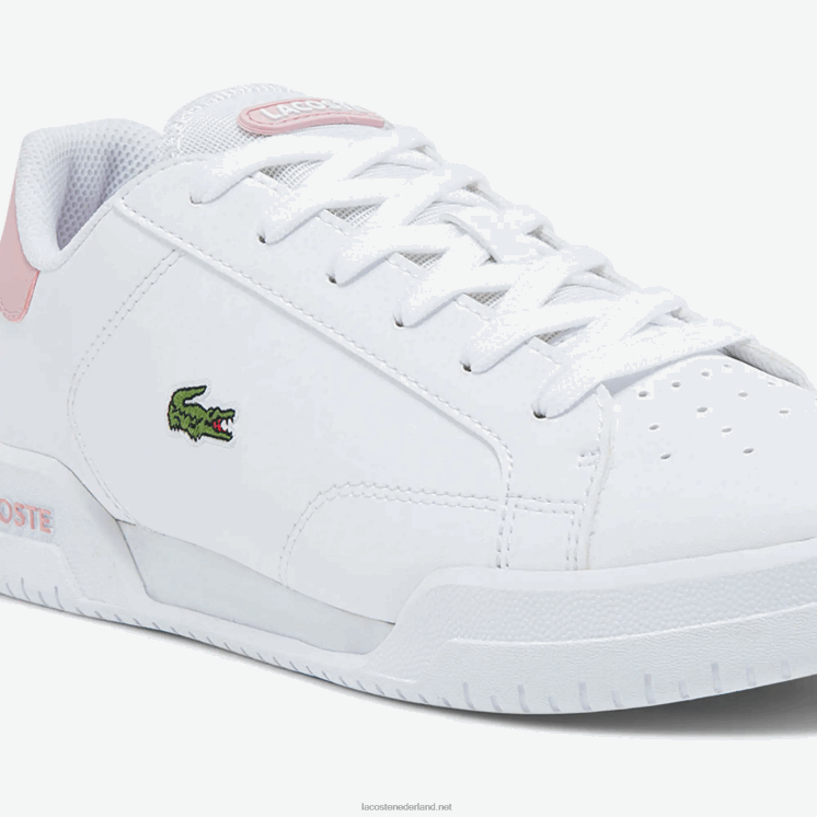 Lacoste twin serve synthetische sneakers 0828H3321 wit & lichtroze 1y9 junioren