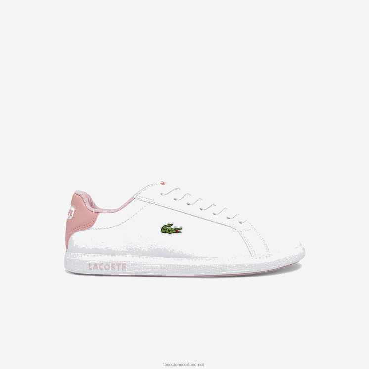 Lacoste afgestudeerde synthetische sneakers 0828H3330 wit & lichtroze 1y9 junioren