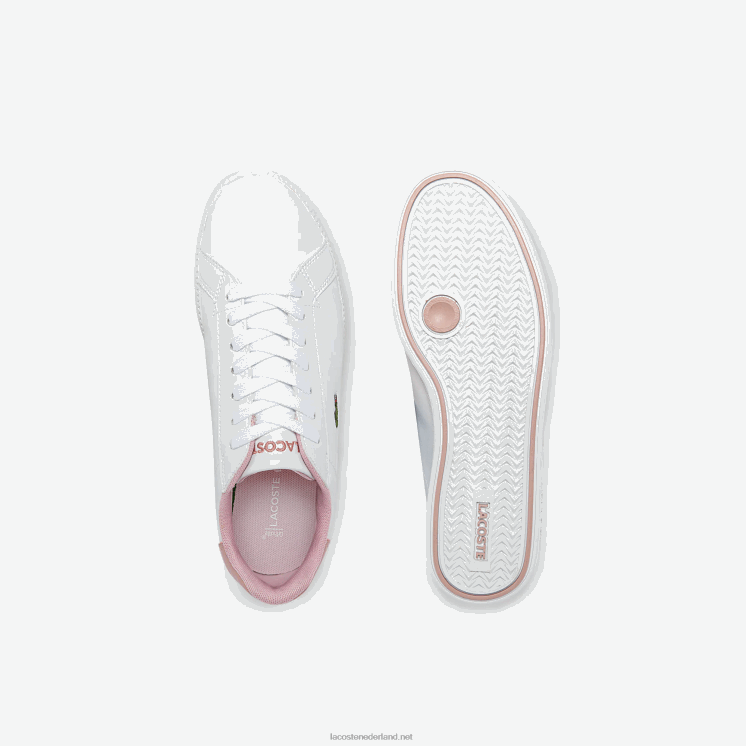 Lacoste afgestudeerde synthetische sneakers 0828H3330 wit & lichtroze 1y9 junioren