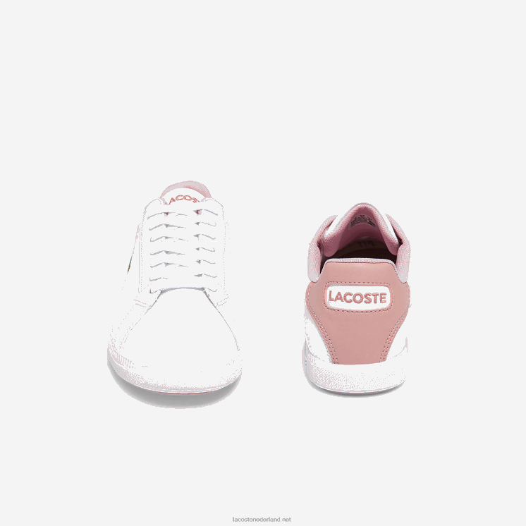 Lacoste afgestudeerde synthetische sneakers 0828H3330 wit & lichtroze 1y9 junioren