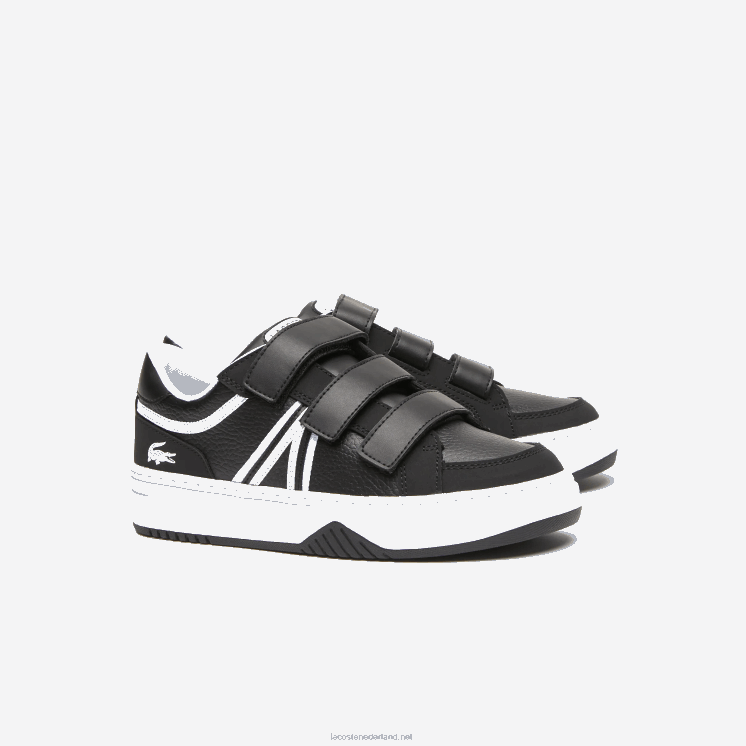 Lacoste l001 synthetische sneakers 0828H3324 zwart-wit 312 junioren