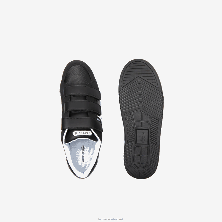 Lacoste l001 synthetische sneakers 0828H3324 zwart-wit 312 junioren