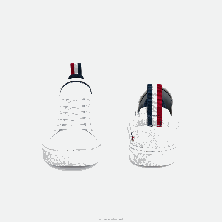 Lacoste la piquee textiel driekleurige sneakers 0828H3317 wit/marine & rood 407 junioren