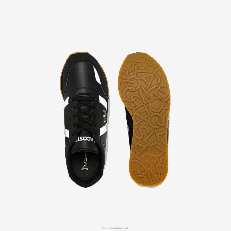 Lacoste partner synthetische sneakers 0828H3318 zwart-wit 312 junioren