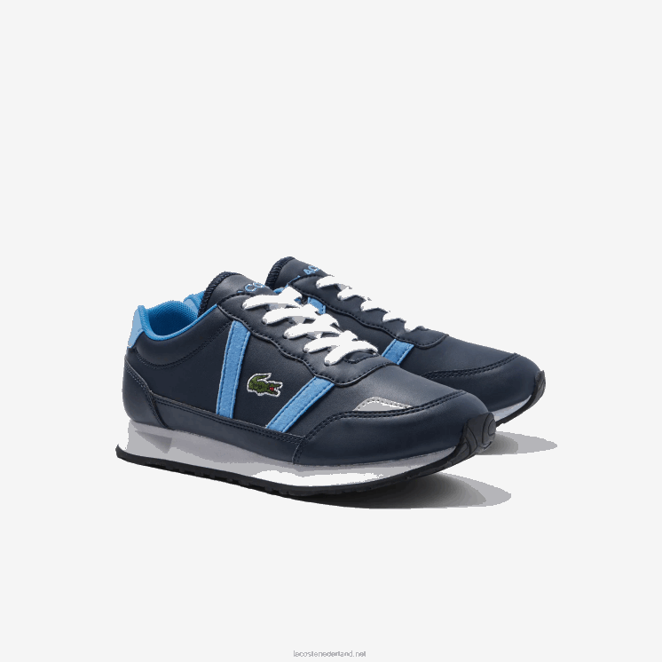 Lacoste partner synthetische sneakers met opvallende kleuren 0828H3333 marine & lichtblauw 7e9 junioren