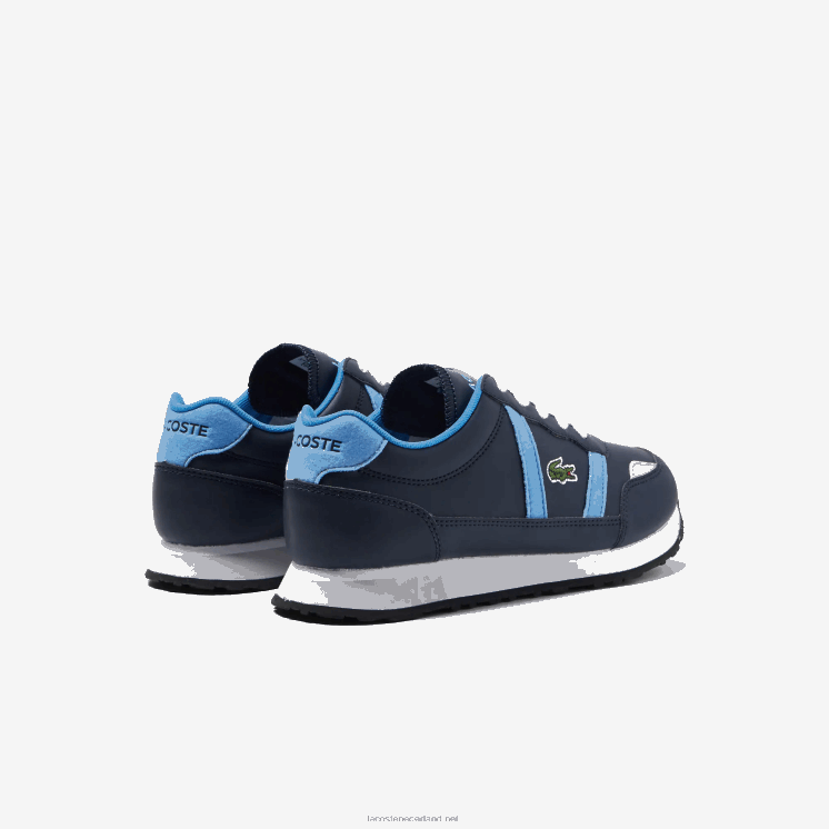 Lacoste partner synthetische sneakers met opvallende kleuren 0828H3333 marine & lichtblauw 7e9 junioren