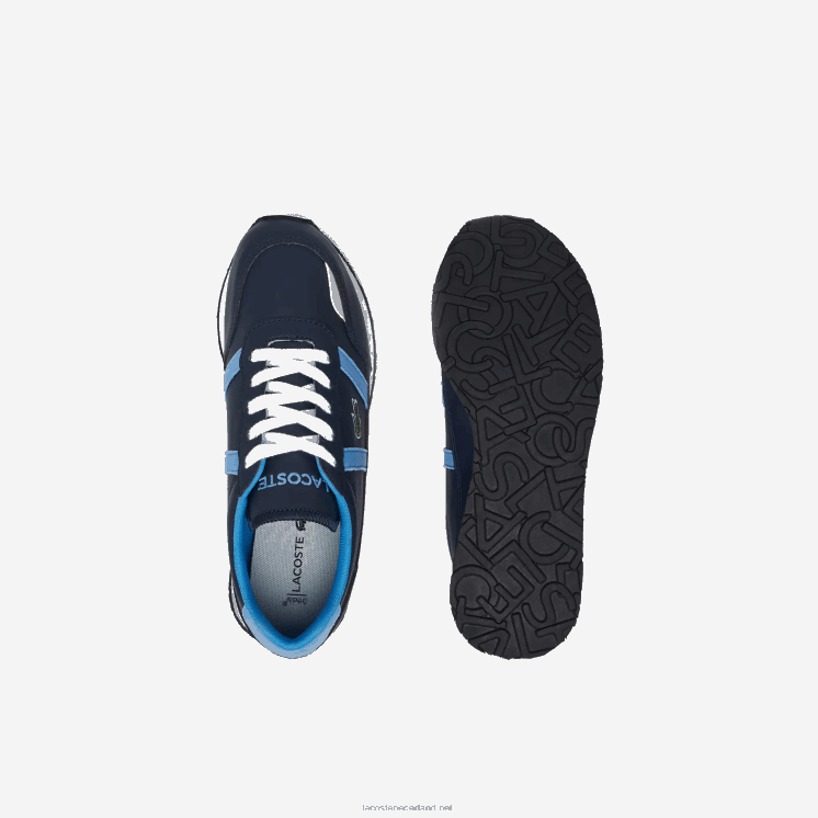 Lacoste partner synthetische sneakers met opvallende kleuren 0828H3333 marine & lichtblauw 7e9 junioren