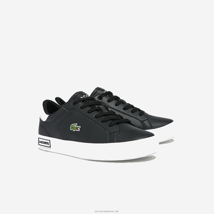 Lacoste powercour synthetische sneakers 0828H3309 zwart-wit 312 junioren