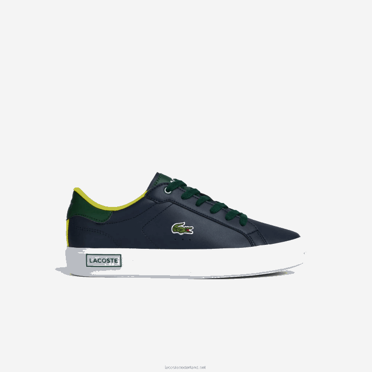 Lacoste powercourt synthetische sneaker met gepofte hak 0828H3332 marine & groen 2s3 junioren