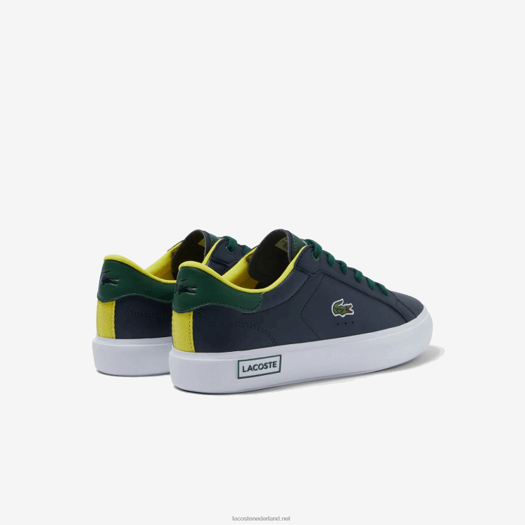 Lacoste powercourt synthetische sneaker met gepofte hak 0828H3332 marine & groen 2s3 junioren